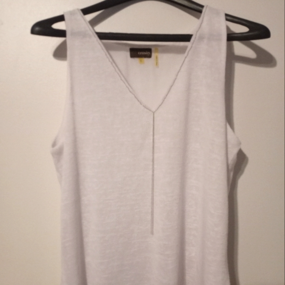 Women's Sheer White Tank: Size Lg